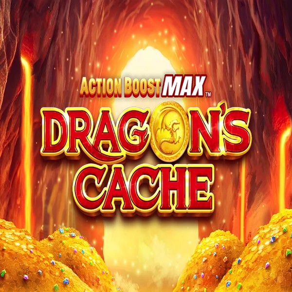 Action Boost Max Dragon's Cache online game logo by SpinPlay Games on fortune-be.com